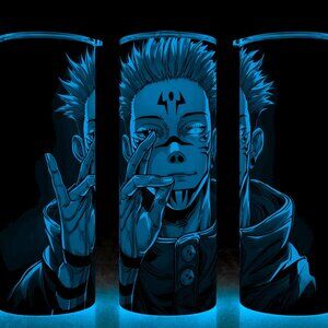 Glow in the Dark Sukuna Jujutsu Kaisen Anime JJK Cup Mug Tumbler